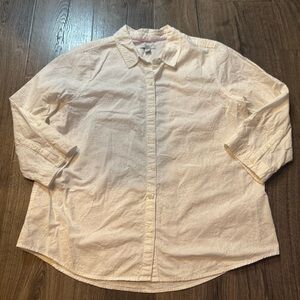 Croft & Barrow Textured white Button Down Shirt 100% cotton size XL women